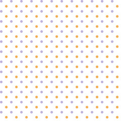 Small geometric fabric pattern Yellow and light lilac and polka dot on white background