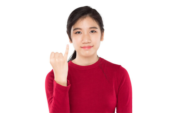 asian teenage girl expressing a wish for reconcile