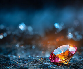 Pink Diamond on Black Surface