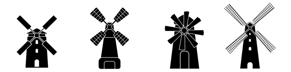 Mill icon vector set. Windmill illustration sign collection. Farmhouse symbol. Grinder logo.