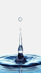 close-up of water droplet, white background,