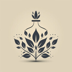 Bottle of Wine Adorned With Leaves