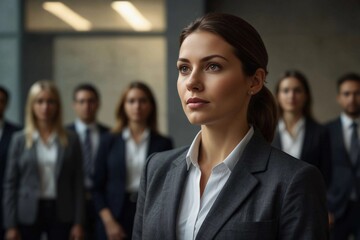 Visionary Businesswoman Leading the Way: Determined Female Leader Guiding Her Team Towards Success