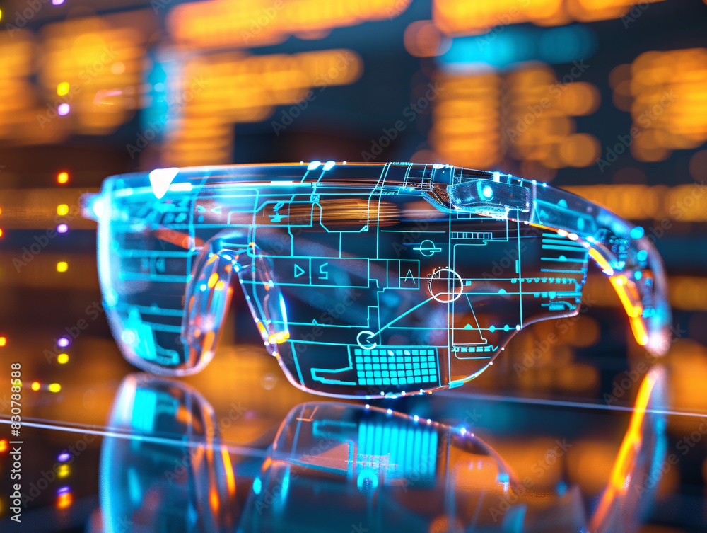 Poster augmented reality glasses interface with empty text section