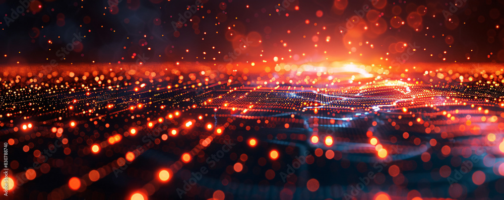 Poster quantum computing background with free space for text