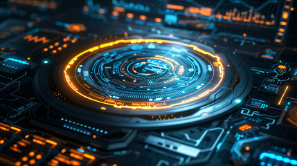 Futuristic user interface with free area for text