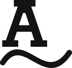 Graphic icon of a bold letter a with an artistic underline swirl, suitable for logos