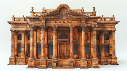 Obraz premium Wooden Model Building Display