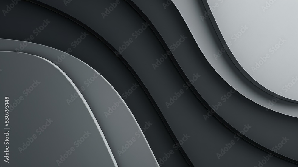 Wall mural abstract metallic silver and black bands create a sleek and smooth background with a modern and futu