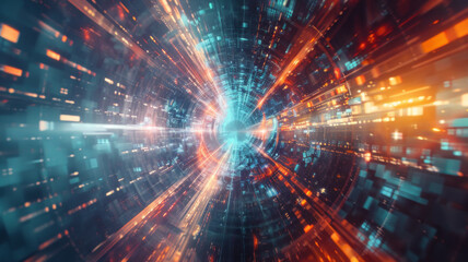 Fototapeta premium Endless horizons innovation limitless possibilities advanced technology abstract concept