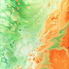 Vivid green and orange patterns ideal for organic products.
