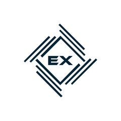 EX logo. E X design. White EX letter. EX, E X letter logo design. E X letter logo design in FIVE, FOUR, THREE, style. letter logo set in one artboard. E X letter logo vector design.