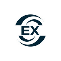 EX logo. E X design. White EX letter. EX, E X letter logo design. E X letter logo design in FIVE, FOUR, THREE, style. letter logo set in one artboard. E X letter logo vector design.