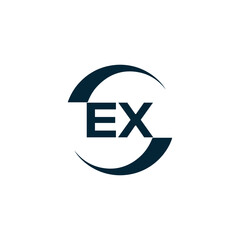 EX logo. E X design. White EX letter. EX, E X letter logo design. E X letter logo design in FIVE, FOUR, THREE, style. letter logo set in one artboard. E X letter logo vector design.