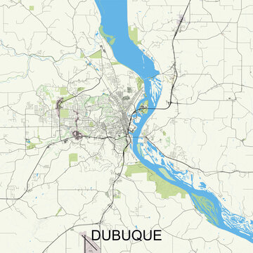 Dubuque, Iowa, United States map poster art
