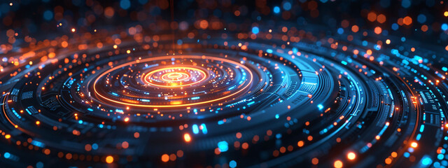 Abstract graphics composed of rotating particles have a technological background