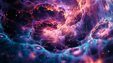 Midnight abstract design embodying scientific energy, suited for science-themed web banners,