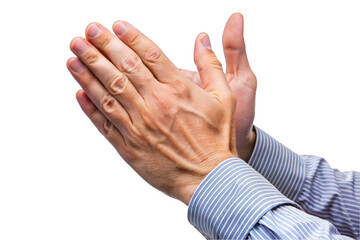hands clap gesture isolated on transparent background