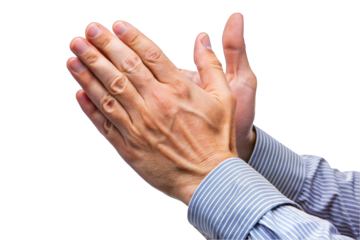 hands clap gesture isolated on transparent background