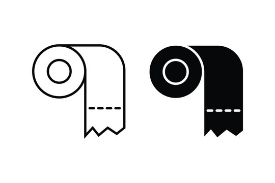 Toilet tissue paper roll flat vector icon for apps and websites, Bath paper, roll, paper towel, tissue roll, toilet paper icon vector