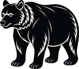 Cute Bear silhouette vector illustration design