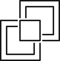 Minimalistic design featuring overlapping square and rectangle outlines
