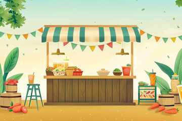 food stall illustration