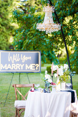 beautiful wedding ceremony in park