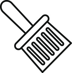 Vector illustration of a stylized paintbrush graphic in a simple line art style