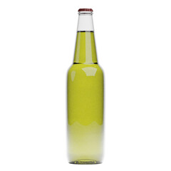 3d render of isolated beer or liquor alcohol glass bottles on transparent background in png format