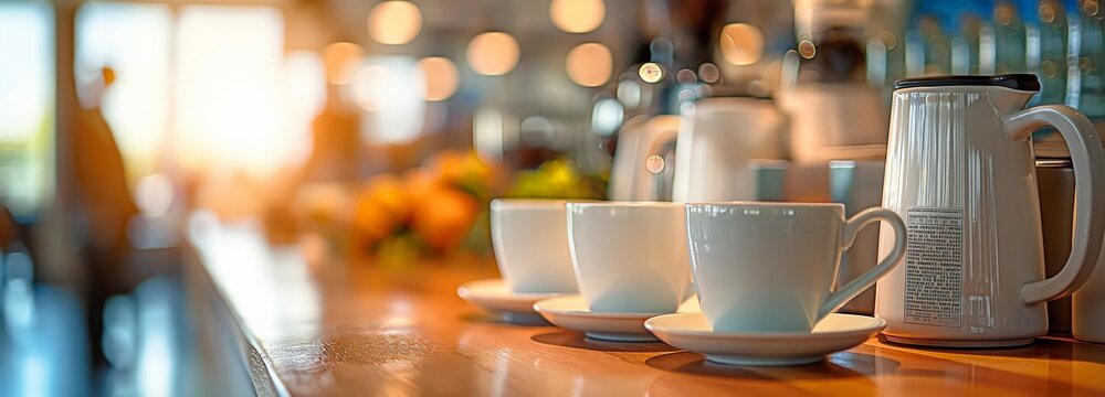 At the conference meeting, there is a coffee break.