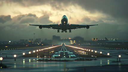 Airport runways Aircraft takeoffs Air Transport Tourism departures Business background