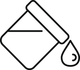 Vector illustration of a chemical beaker with a single drop, symbolizing scientific research and experiments