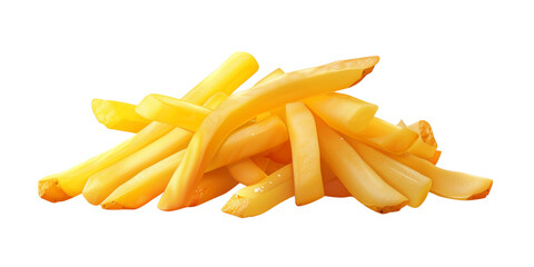 French fries or potato fries with salt taste isolated white on background