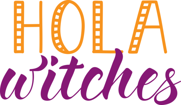 Hola witches. Lettering. Ink illustration. t-shirt design.