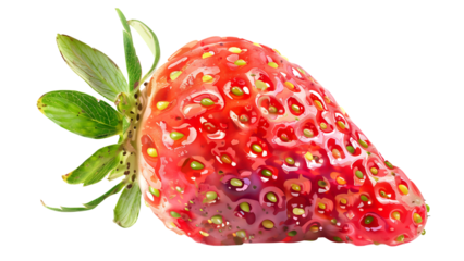 Fresh strawberry isolated on a transparent background, PNG, Ai