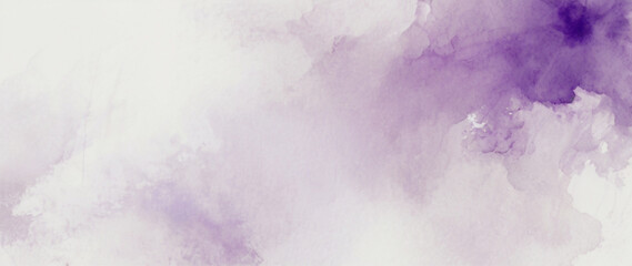 Obraz premium Violet and white abstract watercolor background