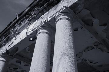 Old mansion in the village of Horne Lefantovce ,Slovakia.Detail of the pillar.