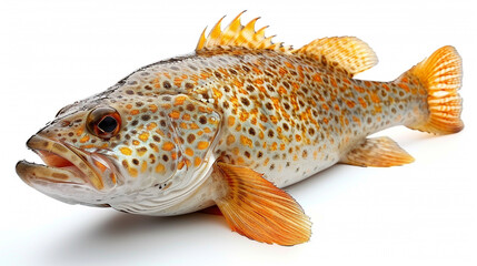 Naklejka premium Close Up of Fish on White Background