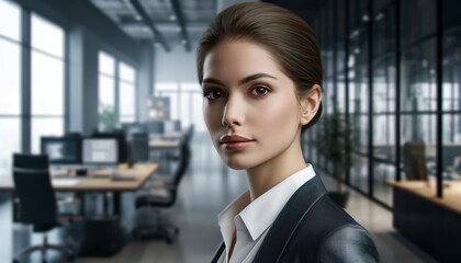 Professional Woman in Modern Office Setting