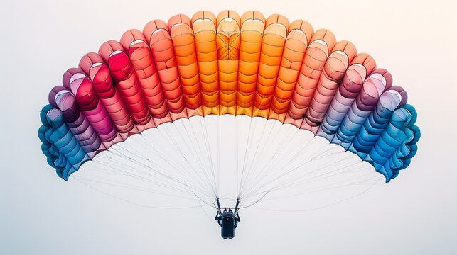 Parasailer Soaring With Colorful Parachute