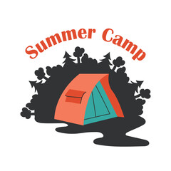 Summer camp. Vector illustration for icon, emblem, logo, print, stamp or t-shirt.
