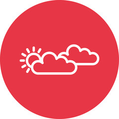 Cloudy line circle icon