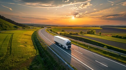 sunset over the highway