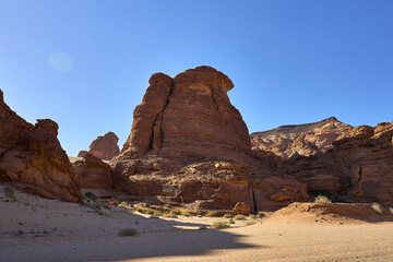 Mountains, An erosion formation in the desert near Elephant Rock, near Al-Ula, Saudi Arabia