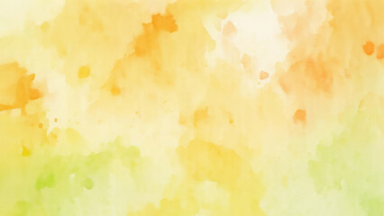 Colorful Orange green yellow beige and orange watercolor background of abstract with paint blotches and soft blurred texture