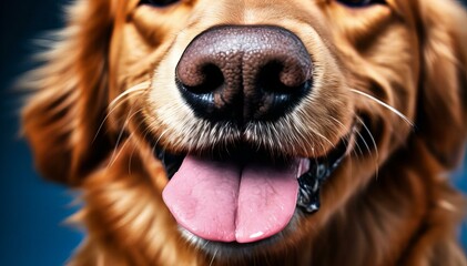 A dog's muzzle with an open mouth close-up