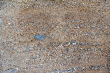 Caliche with Tuff, Tuff is a type of rock made of volcanic ash ejected from a vent during a volcanic eruption.  Oahu Hawaii geogoly. Diamond Head Crater, Honolulu Volcanics, calcium carbonate;