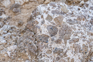 Caliche with Tuff, Tuff is a type of rock made of volcanic ash ejected from a vent during a...