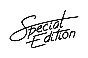 Special Edition handwritten isolated on white background. Hand drawn lettering style, one line drawing, signature, calligraphy, monoline. vector Illustration